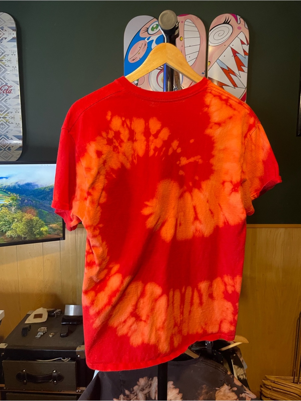 Sausage party Delta Red & Orange Tie-Dye "Don't Be A Wiener" Graphic Tee L - Picture 4 of 5